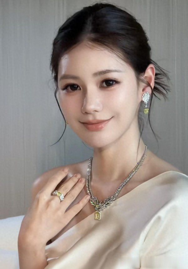马筱梅为珠宝站台, 穿高定礼服气质不输大明星, 汪小菲赚到了