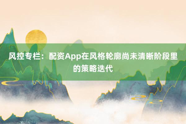 风控专栏：配资App在风格轮廓尚未清晰阶段里的策略迭代