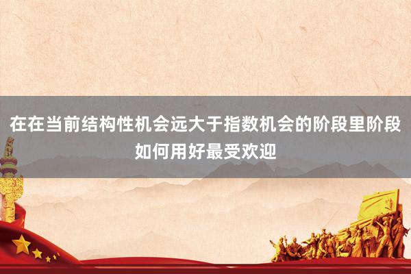 在在当前结构性机会远大于指数机会的阶段里阶段如何用好最受欢迎