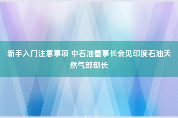 新手入门注意事项 中石油董事长会见印度石油天然气部部长